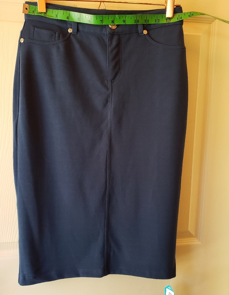 Deep teal knit pencil skirt by Junee sz S